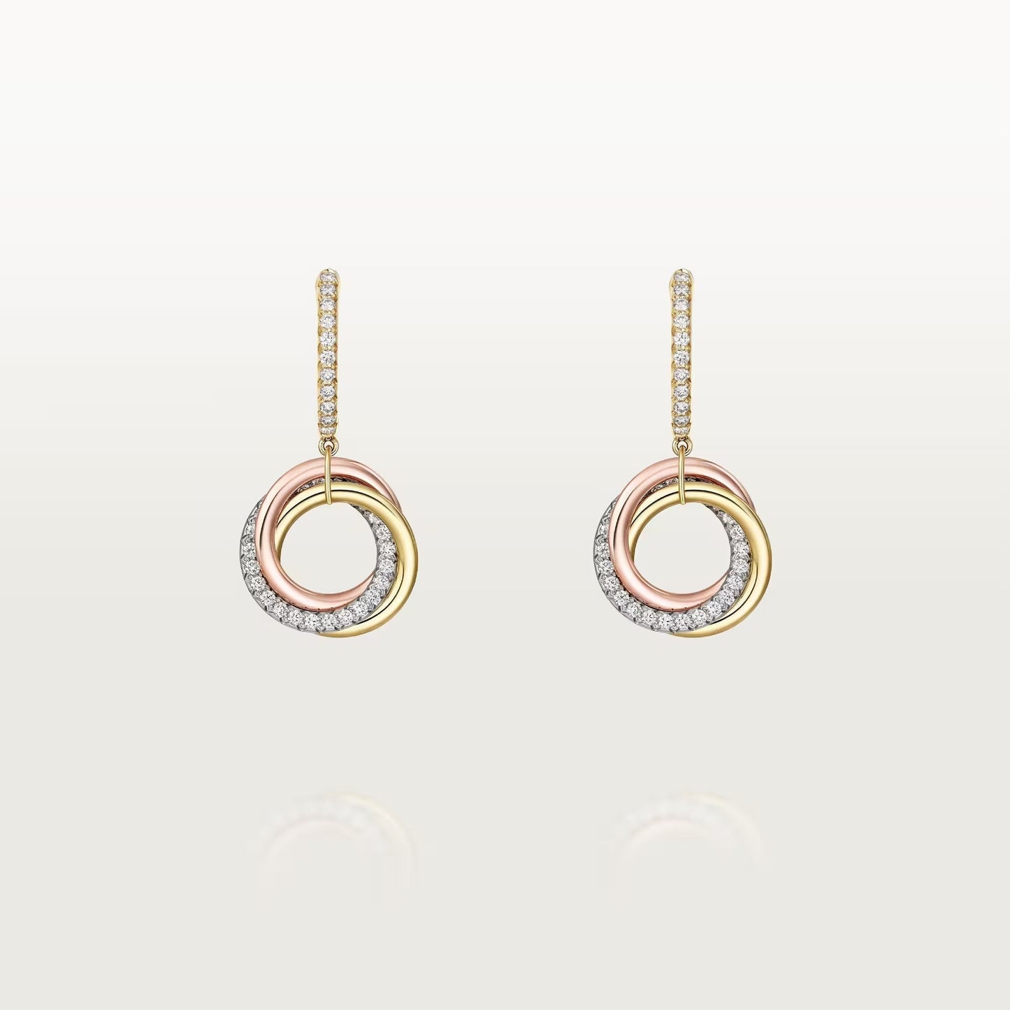 [✨ROSE💎]TRINITY HALF DIAMOND  EARRINGS