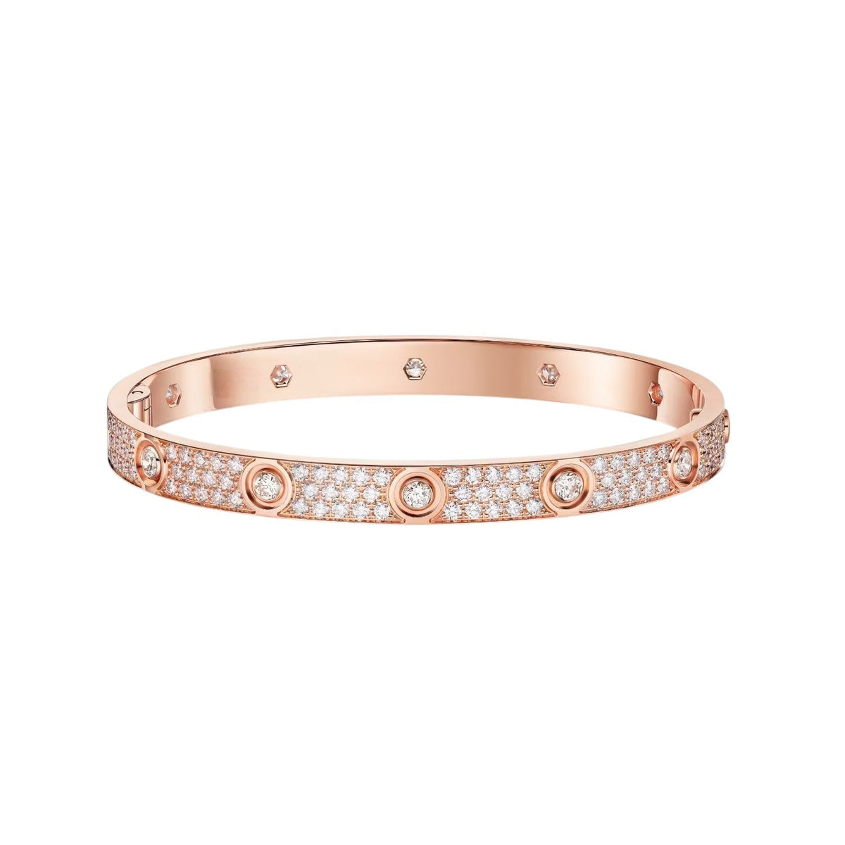 [✨ROSE💎]LOVE BRACELET 6.1MM DIAMOND-PAVED 10 BIG DIAMONDS