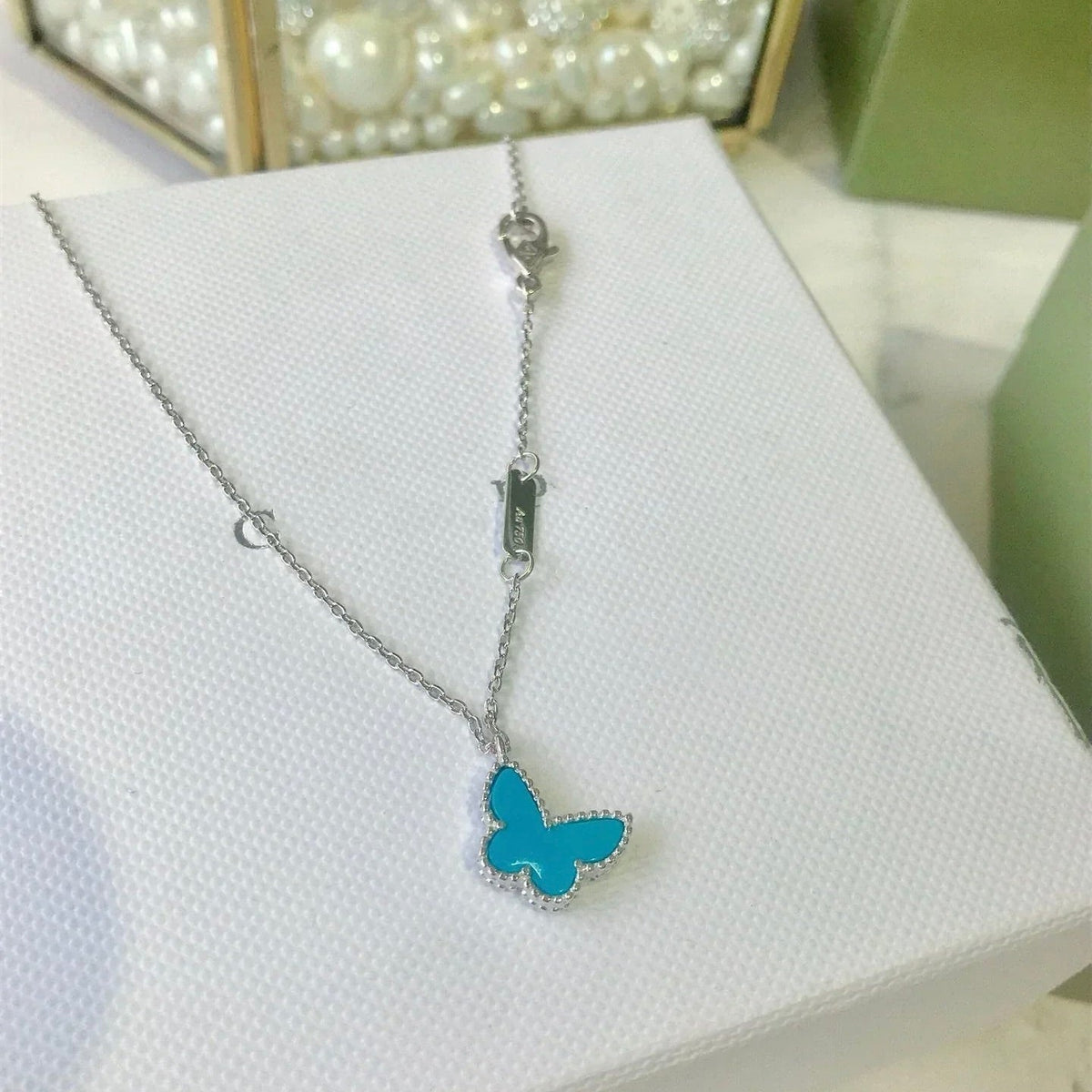 [✨ROSE💎]BUTTERFLY TURQUOISE BUTTERFLY BRACELET SILVER