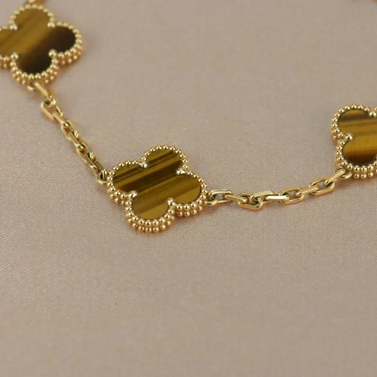 [✨ROSE💎] CLOVER 5 MOTIFS TIGER EYE BRACELET COLLECTION