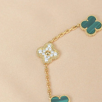 [✨ROSE💎] CLOVER 5 MOTIF MALACHITE BRACELET COLLECTION