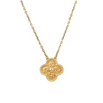 [✨ROSE💎]CLOVER 15MM  BRONZING NECKLACE