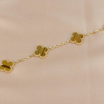 [✨ROSE💎] CLOVER 5 MOTIFS TIGER EYE BRACELET COLLECTION