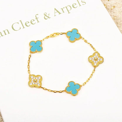 [✨ROSE💎] CLOVER 5 MOTIF TURQUOISE BRACELET COLLECTION