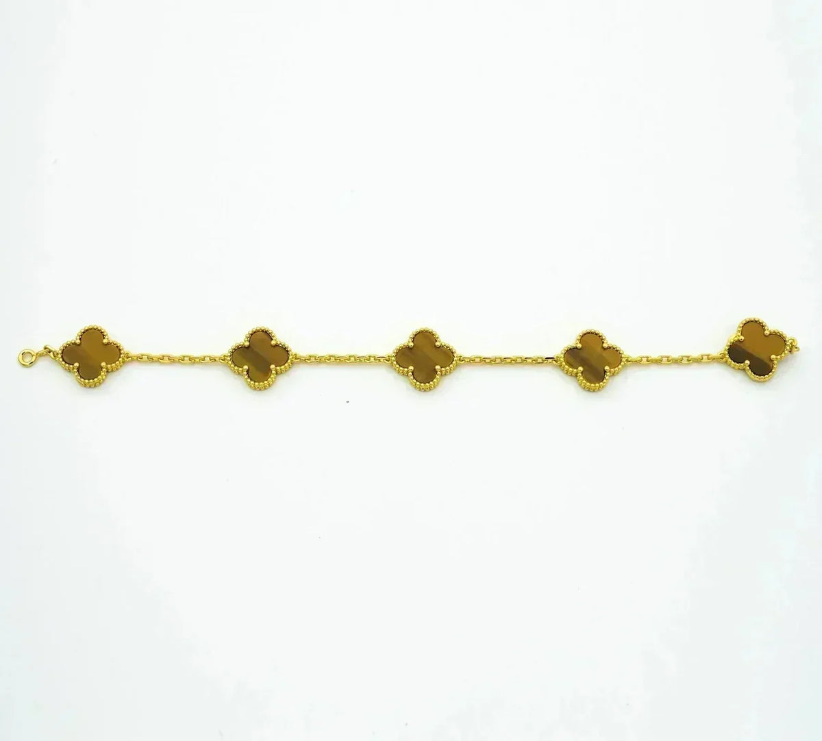 [✨ROSE💎] CLOVER 5 MOTIFS TIGER EYE BRACELET COLLECTION