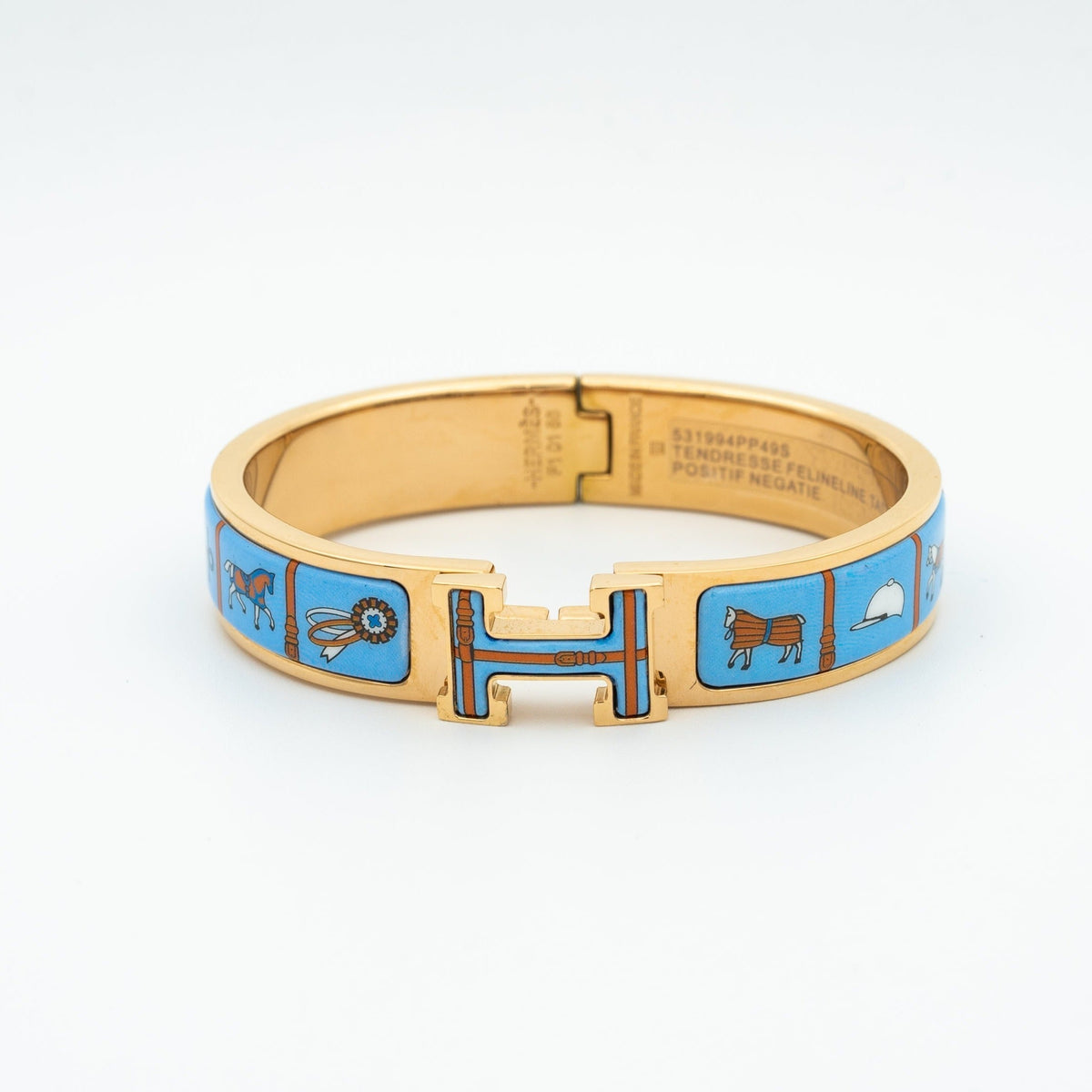 [✨ROSE💎]H PINK GOLD BRACELET BLUE CERAMIC