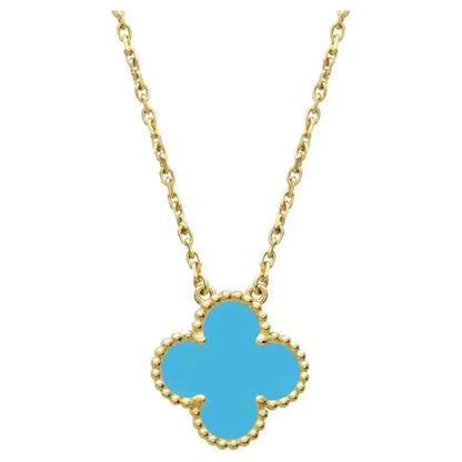 [✨ROSE💎]CLOVER 15MM VINTAGE TURQUOISE NECKLACE