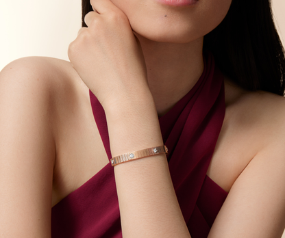 [✨ROSE💎] NEW 7 MM 7-DIAMOND HEART-SHAPED BRACELET