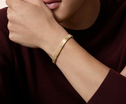 [✨ROSE💎] NEW 7 MM 7-DIAMOND HEART-SHAPED BRACELET