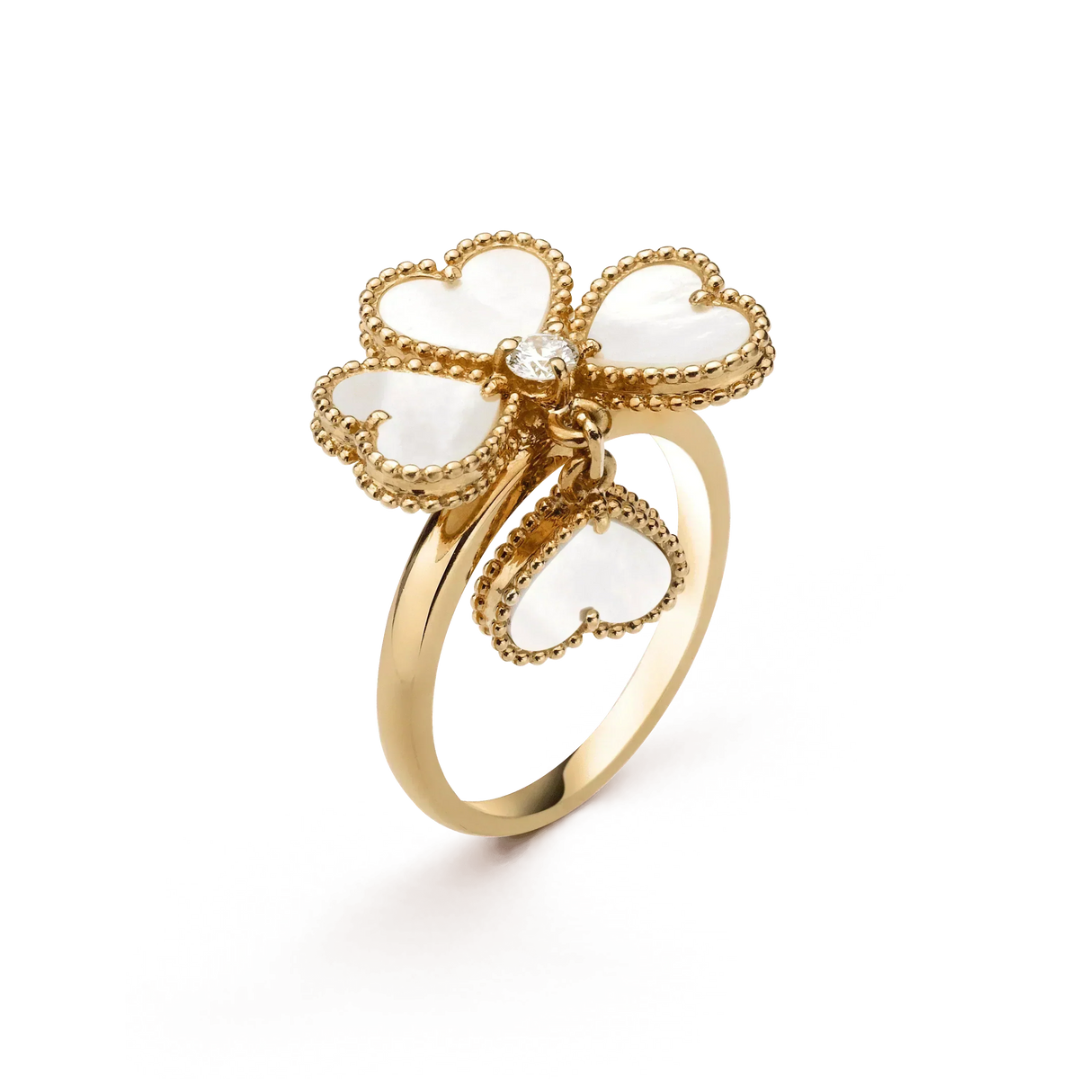 [✨ROSE💎]SWEET CLOVER WHITE MOP RING