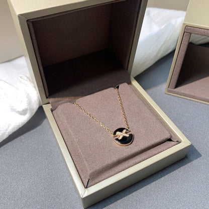 [✨ROSE💎]JEUX DE PINK GOLD DIAMOND NECKLACE