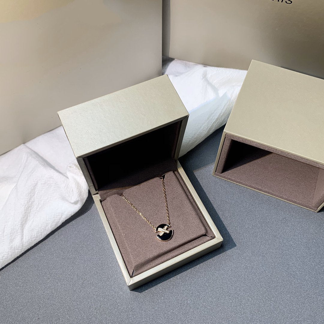 [✨ROSE💎]JEUX DE PINK GOLD DIAMOND NECKLACE