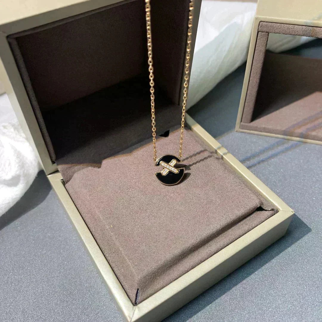[✨ROSE💎]JEUX DE ROSE GOLD DIAMOND NECKLACE