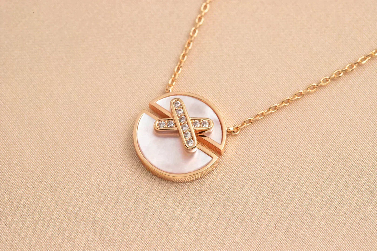 [✨ROSE💎]JEUX DE ROSE GOLD DIAMOND NECKLACE