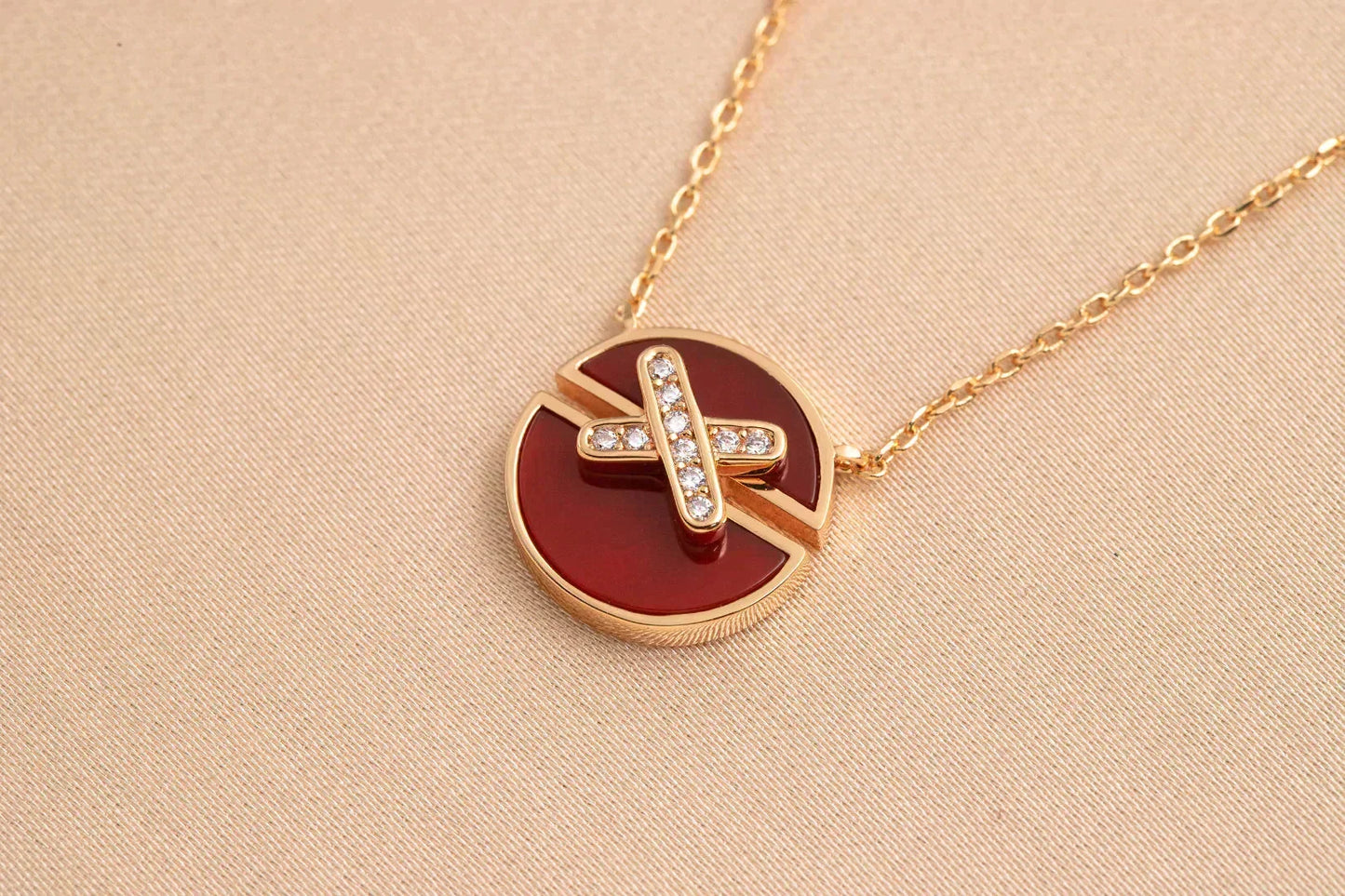 [✨ROSE💎]JEUX DE ROSE GOLD DIAMOND NECKLACE