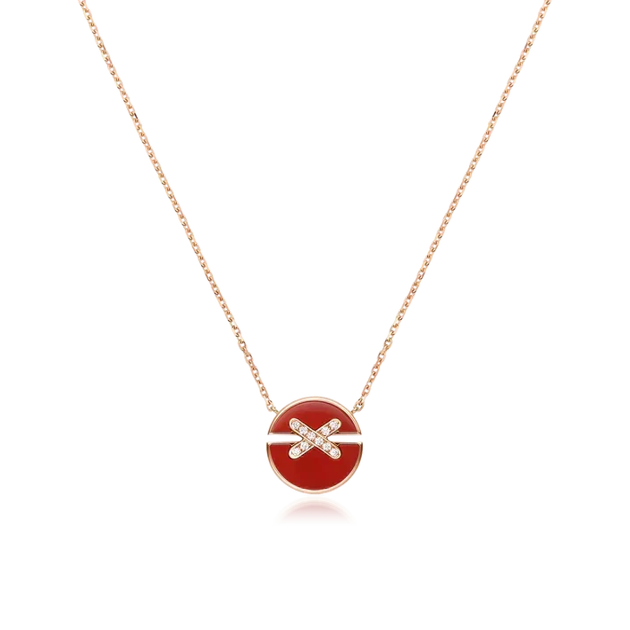 [✨ROSE💎]JEUX DE ROSE GOLD DIAMOND NECKLACE