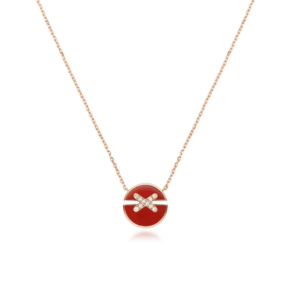 [✨ROSE💎]JEUX DE ROSE GOLD DIAMOND NECKLACE
