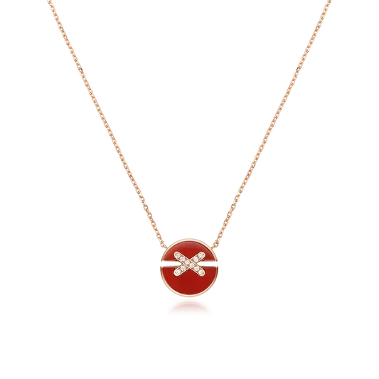 [✨ROSE💎]JEUX DE ROSE GOLD DIAMOND NECKLACE