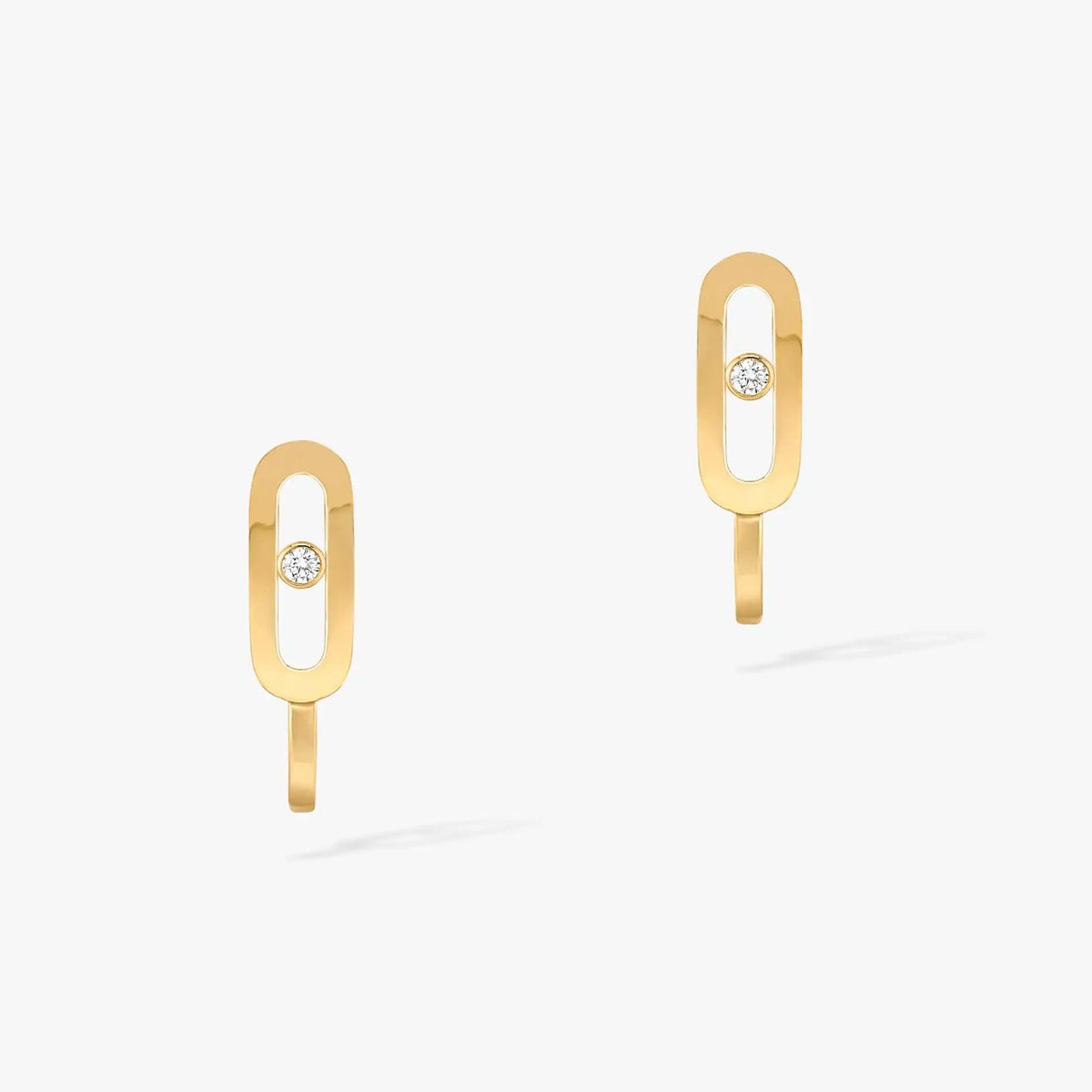 [✨ROSE💎]CREOLES MOVE UNO MINI 1 DIAMOND EARRINGS