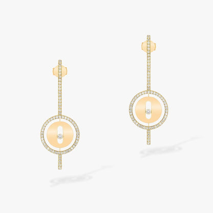 [✨ROSE💎]LUCKY MOVE ARROW PINK GOLD DIAMOND EARRINGS