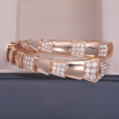 [✨ROSE💎]SERPENTI WIDE BRACELET PINK GOLD DIAMOND