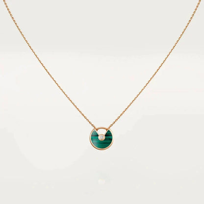 [✨ROSE💎]AMULETTE ROSE GOLD MALACHITE NECKLACE