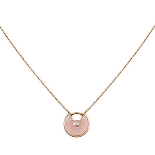 [✨ROSE💎]AMULETTE ROSE GOLD PINK MOP NECKLACE