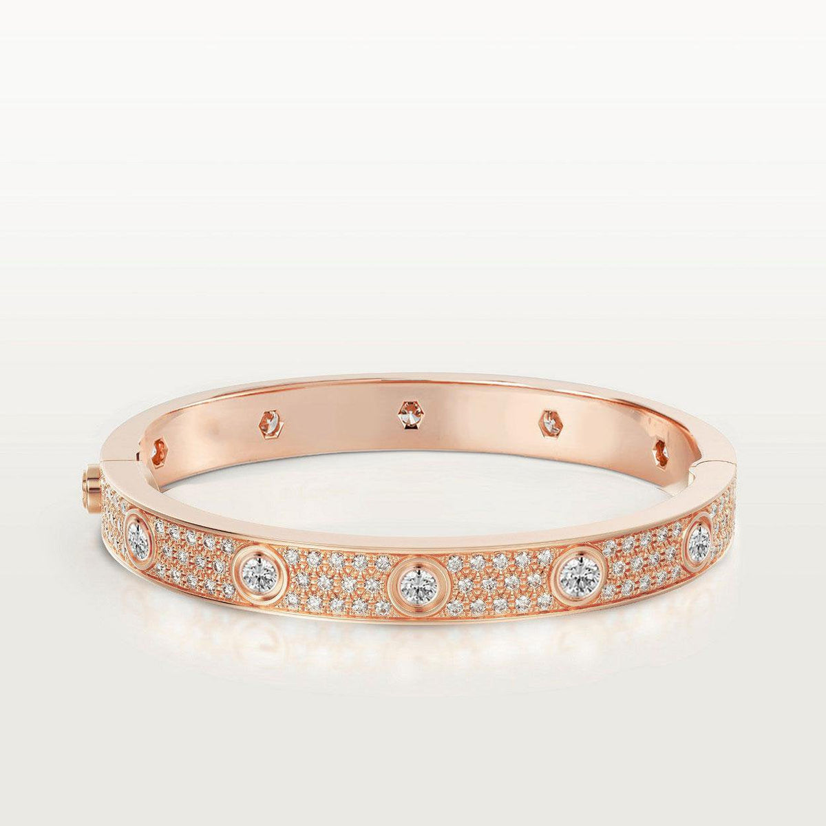 [✨ROSE💎]LOVE BRACELET 6.1MM DIAMOND-PAVED 10 BIG DIAMONDS