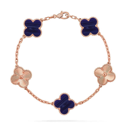 [✨ROSE💎]CLOVER 5 MOTIF PURPLE STRIPES BRACELET COLLECTION