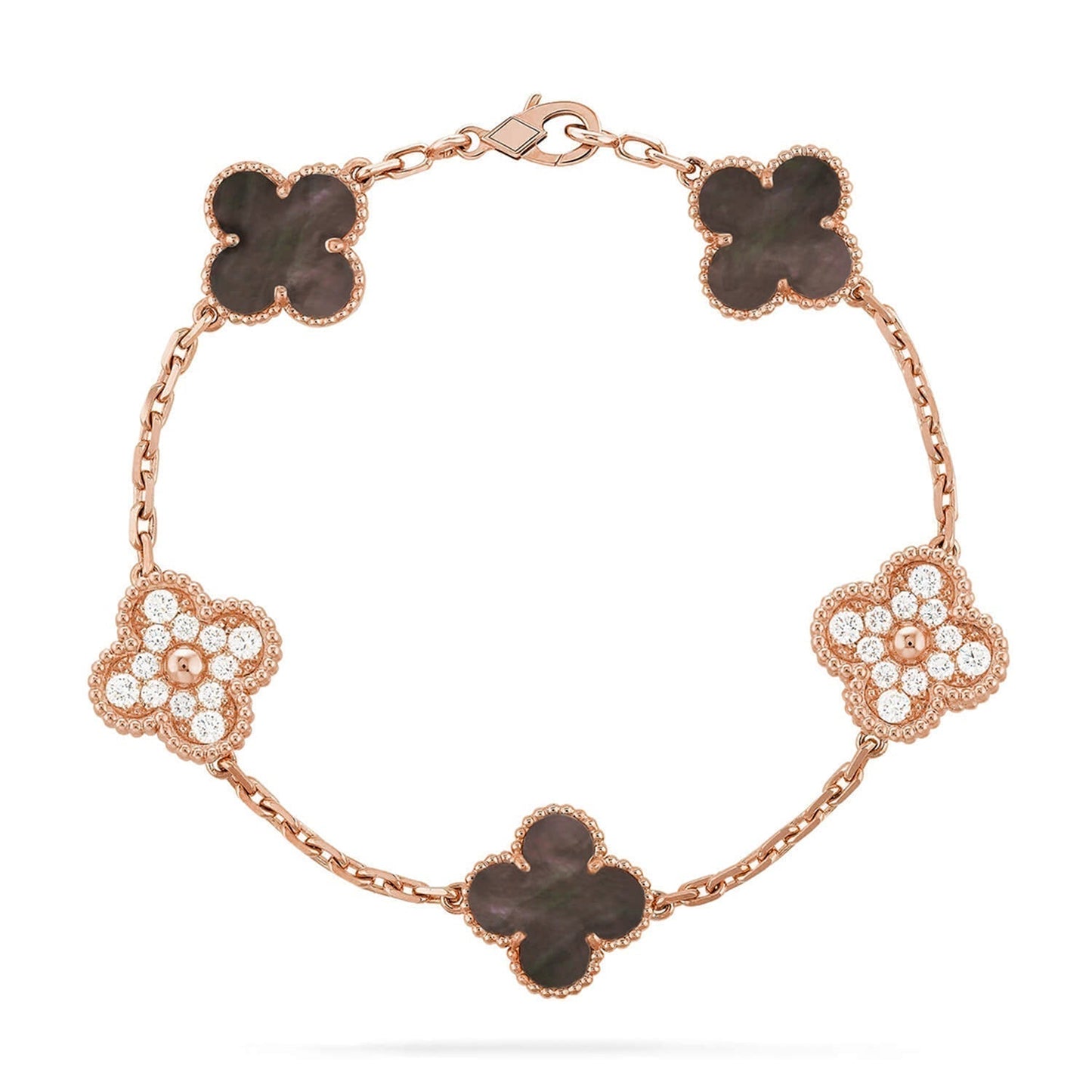 [✨ROSE💎] CLOVER 5 MOTIF GRAY MOP BRACELET COLLECTION