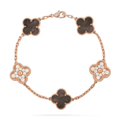[✨ROSE💎] CLOVER 5 MOTIF GRAY MOP BRACELET COLLECTION