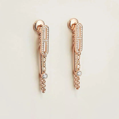 [✨ROSE💎]CHAINE CHAOS DIAMOND DROP EARRINGS
