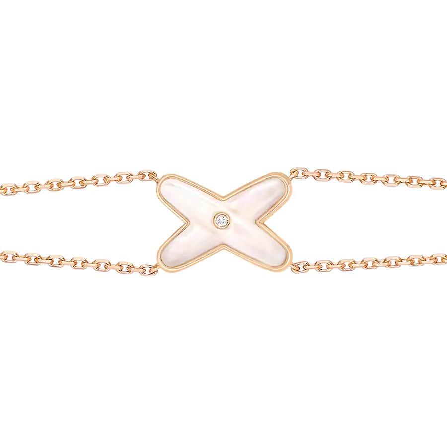 [✨ROSE💎]JEUX BRACELET WHITE MOP PINK GOLD 1 DIAMOND