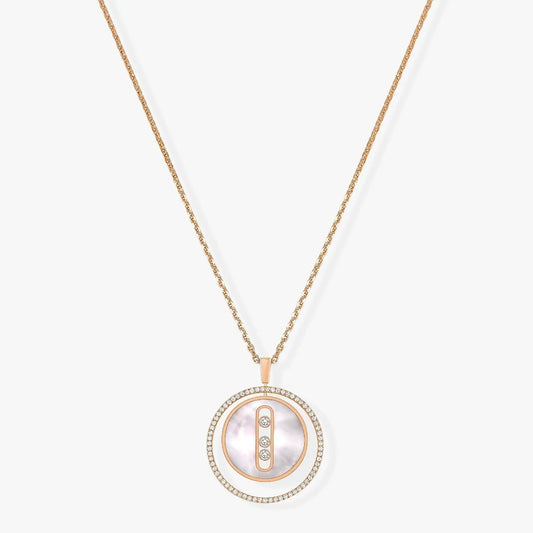 [✨ROSE💎]LUCKY MOVE MM NACRE BLANCHE DIAMOND NECKLACE