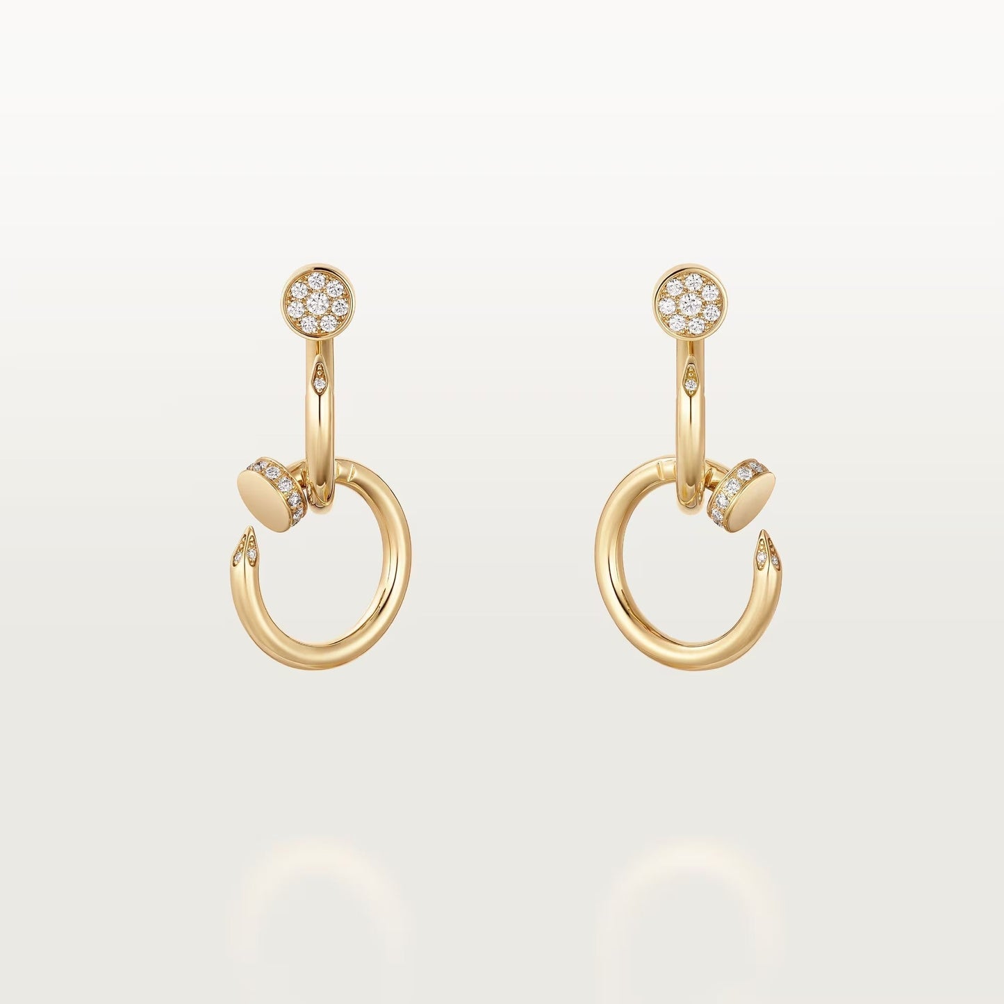 [✨ROSE💎]JUSTE HALF DIAMOND DOUBLE EARRINGS