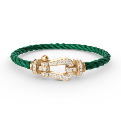 [✨ROSE💎]FORCE LARGE HORSESHOE FULL DIAMOND BRACELET GOLD