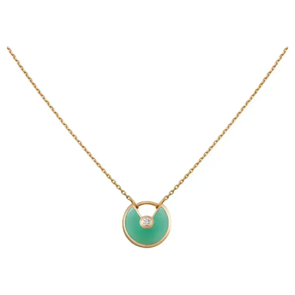 [✨ROSE💎]AMULETTE GOLD MALACHITE NECKLACE