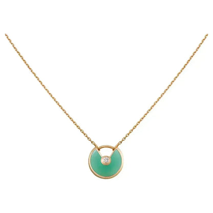 [✨ROSE💎]AMULETTE GOLD MALACHITE NECKLACE