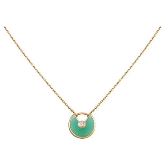 [✨ROSE💎]AMULETTE GOLD MALACHITE NECKLACE