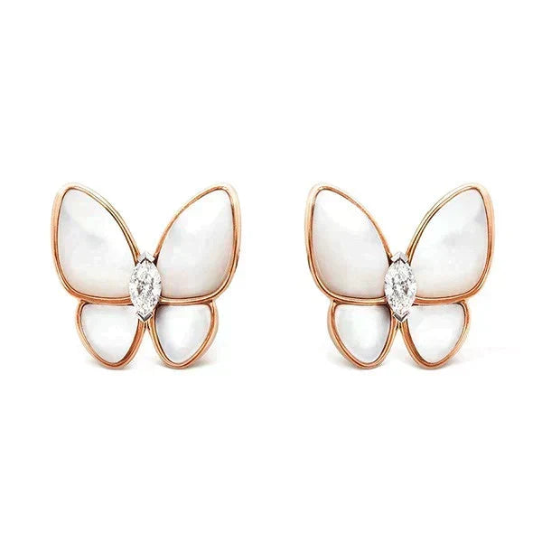 [✨ROSE💎]BUTTERFLY MOP DIAMOND EARRINGS