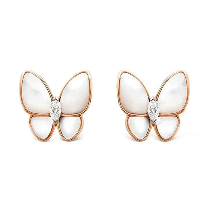 [✨ROSE💎]BUTTERFLY MOP DIAMOND EARRINGS
