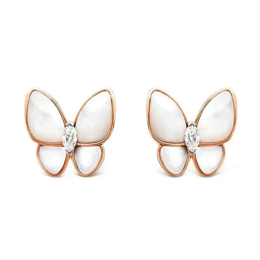 [✨ROSE💎]BUTTERFLY MOP DIAMOND EARRINGS