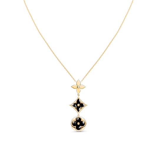 [✨ROSE💎]STAR AND SUN ONYX PINK GOLD NECKLACE