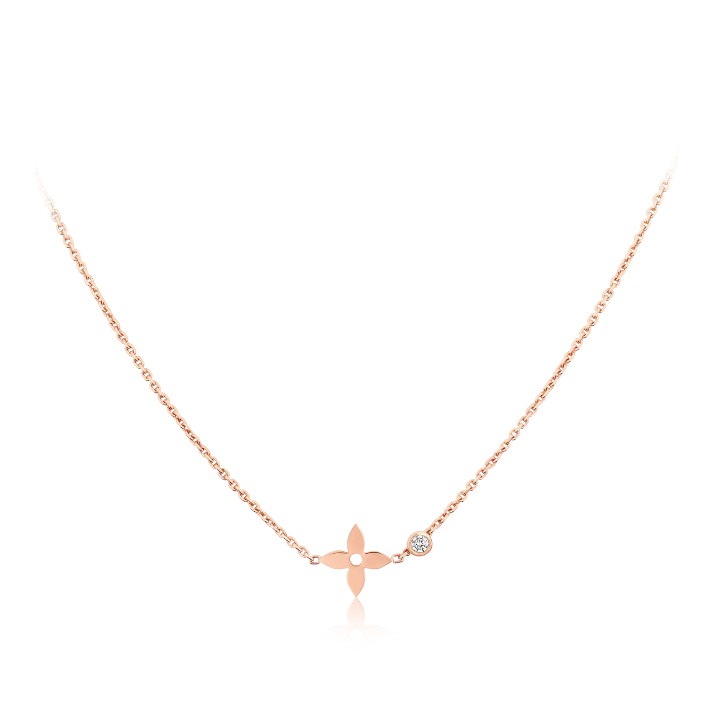 [✨ROSE💎]BLOSSOM PENDANT PINK GOLD AND DIAMOND