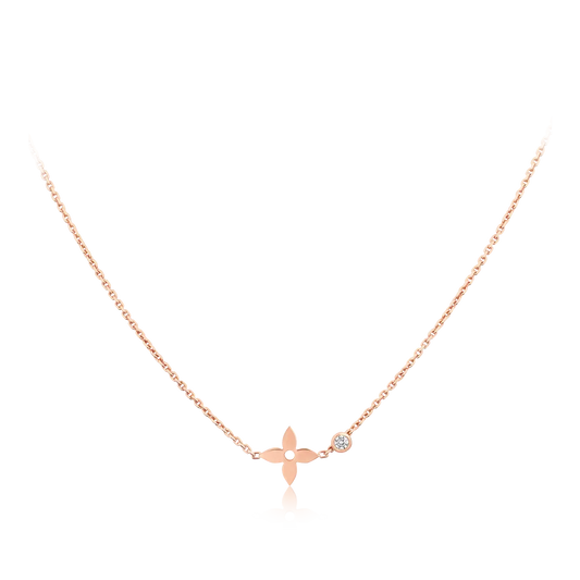 [✨ROSE💎]BLOSSOM PENDANT PINK GOLD AND DIAMOND