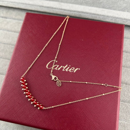 [✨ROSE💎]NEW STUD COLORED GEM PENDANT NECKLACE