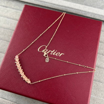 [✨ROSE💎]NEW STUD COLORED GEM PENDANT NECKLACE