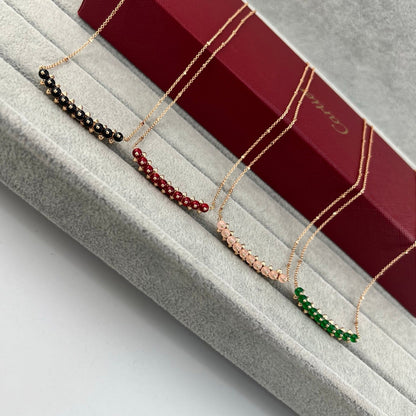 [✨ROSE💎]NEW STUD COLORED GEM PENDANT NECKLACE