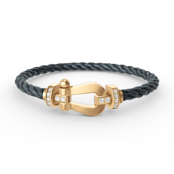 [✨ROSE💎]FORCE LARGE HORSESHOE HALF DIAMOND BRACELET GOLD