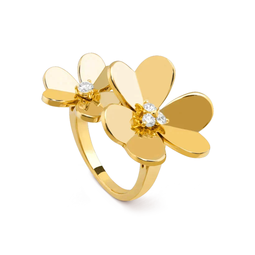 [✨ROSE💎]CLOVER COMOS GOLD DIAMOND RING